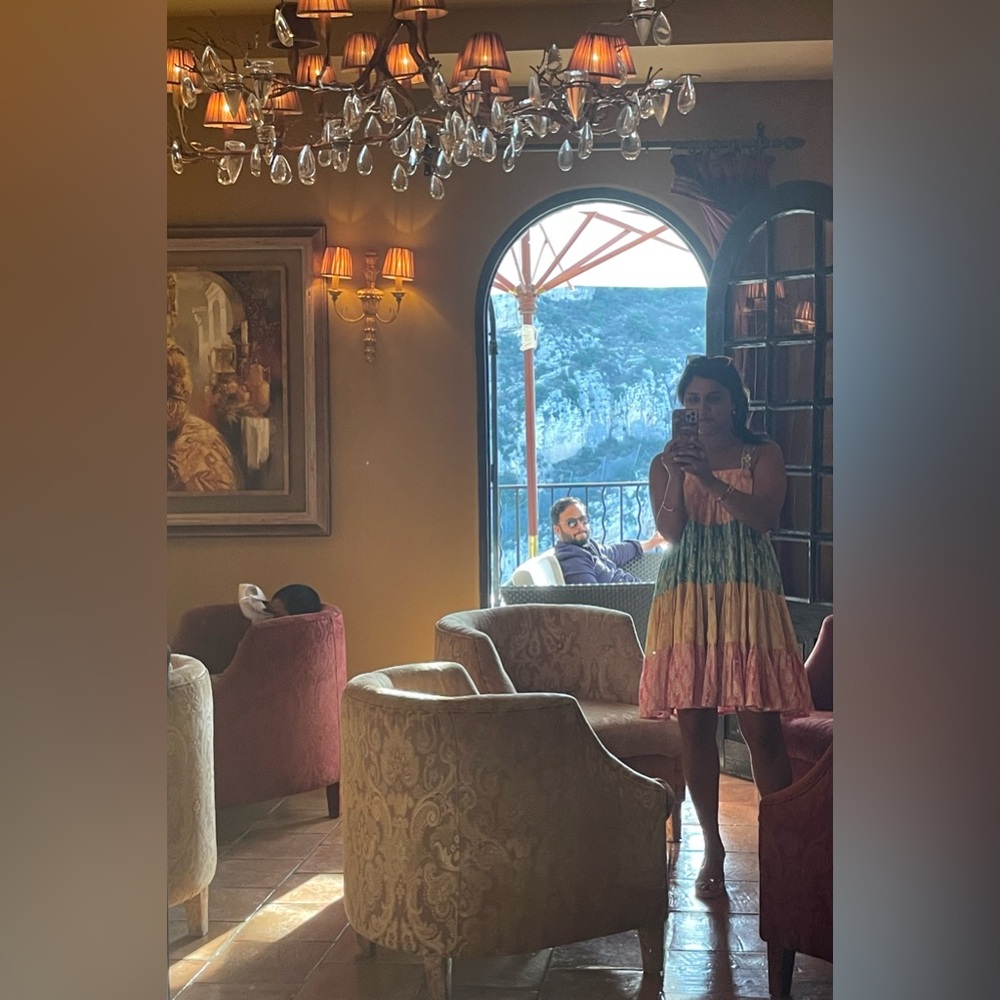 Multi color summer tie dye dress with beadwork from Holichic - Size S